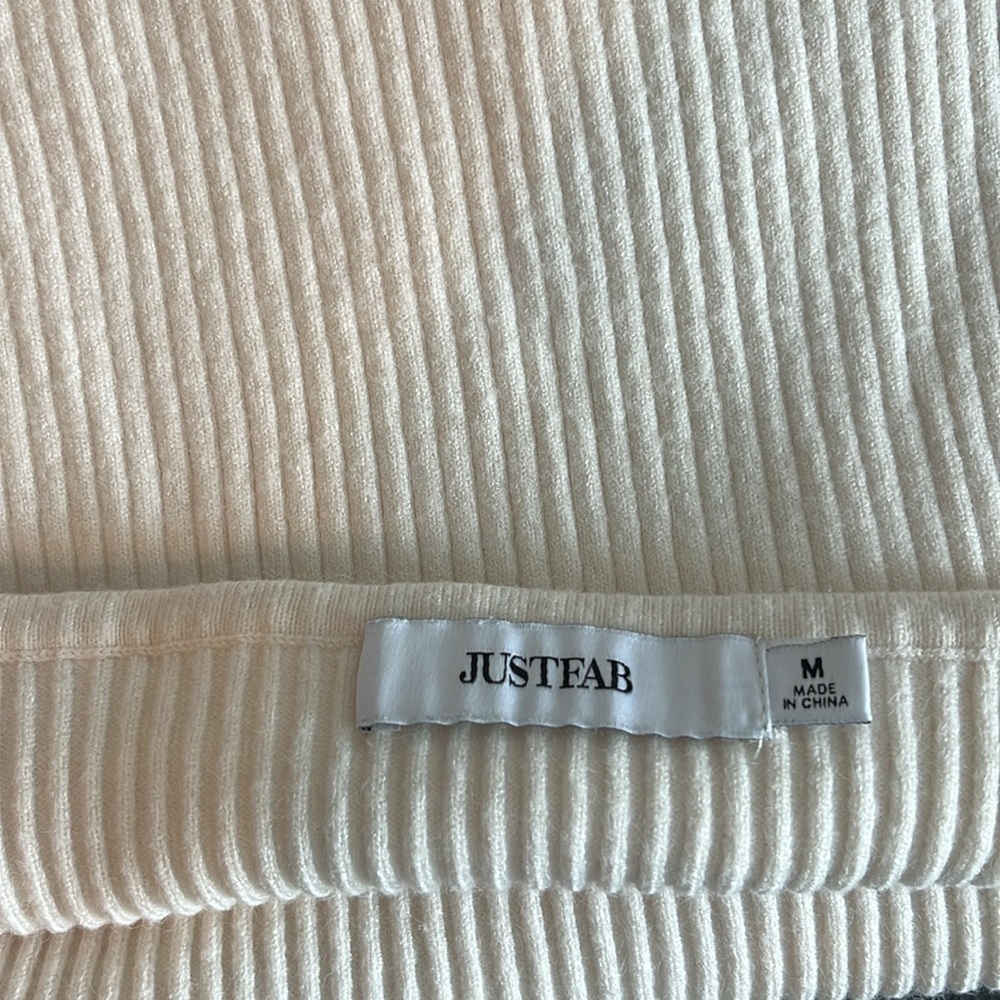 JustFab White Ribbed Sweetheart Neck Tube Top - Picture 3 of 4